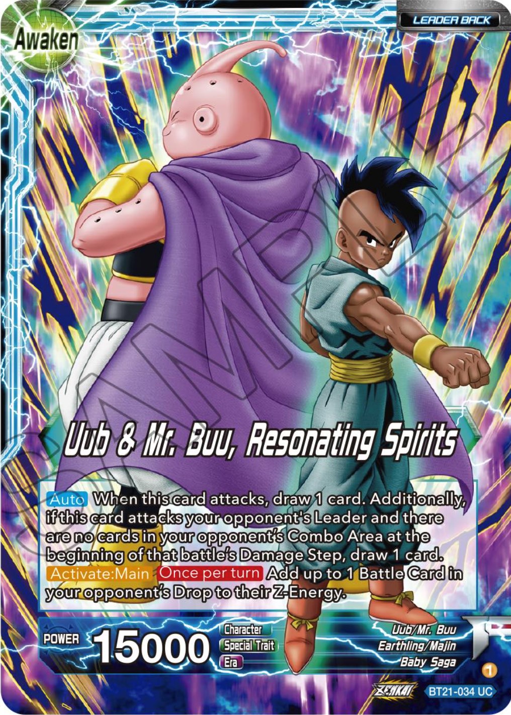 Uub // Uub & Mr. Buu, Resonating Spirits (BT21-034) [Wild Resurgence] | Devastation Store
