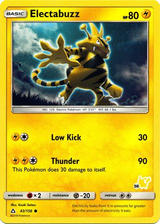 Electabuzz (43/156) (Pikachu Stamp #58) [Battle Academy 2020] | Devastation Store