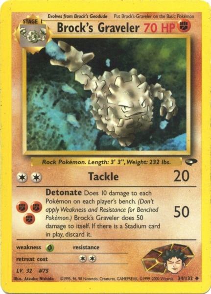 Brock's Graveler (34/132) [Gym Challenge Unlimited] | Devastation Store