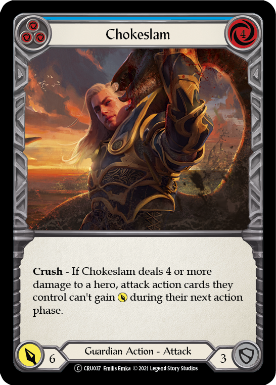 Chokeslam (Blue) (Rainbow Foil) [CRU037-RF] Unlimited Rainbow Foil | Devastation Store