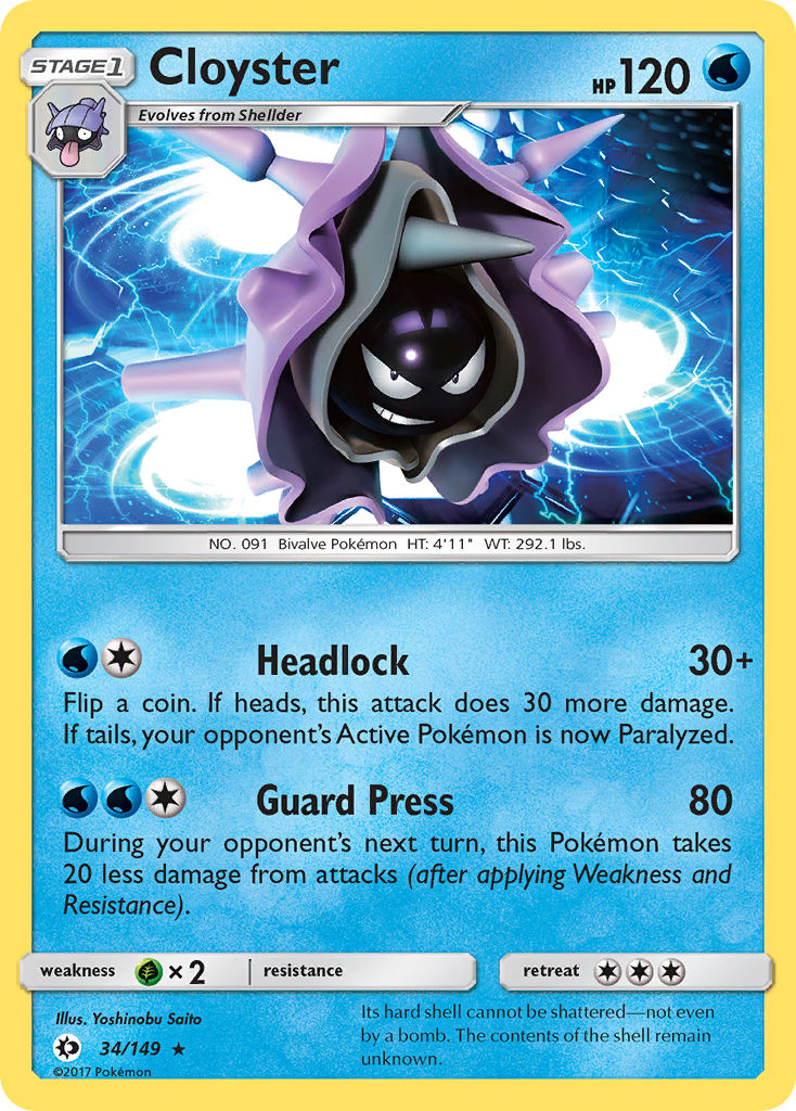 Cloyster (34/149) [Sun & Moon: Base Set] | Devastation Store