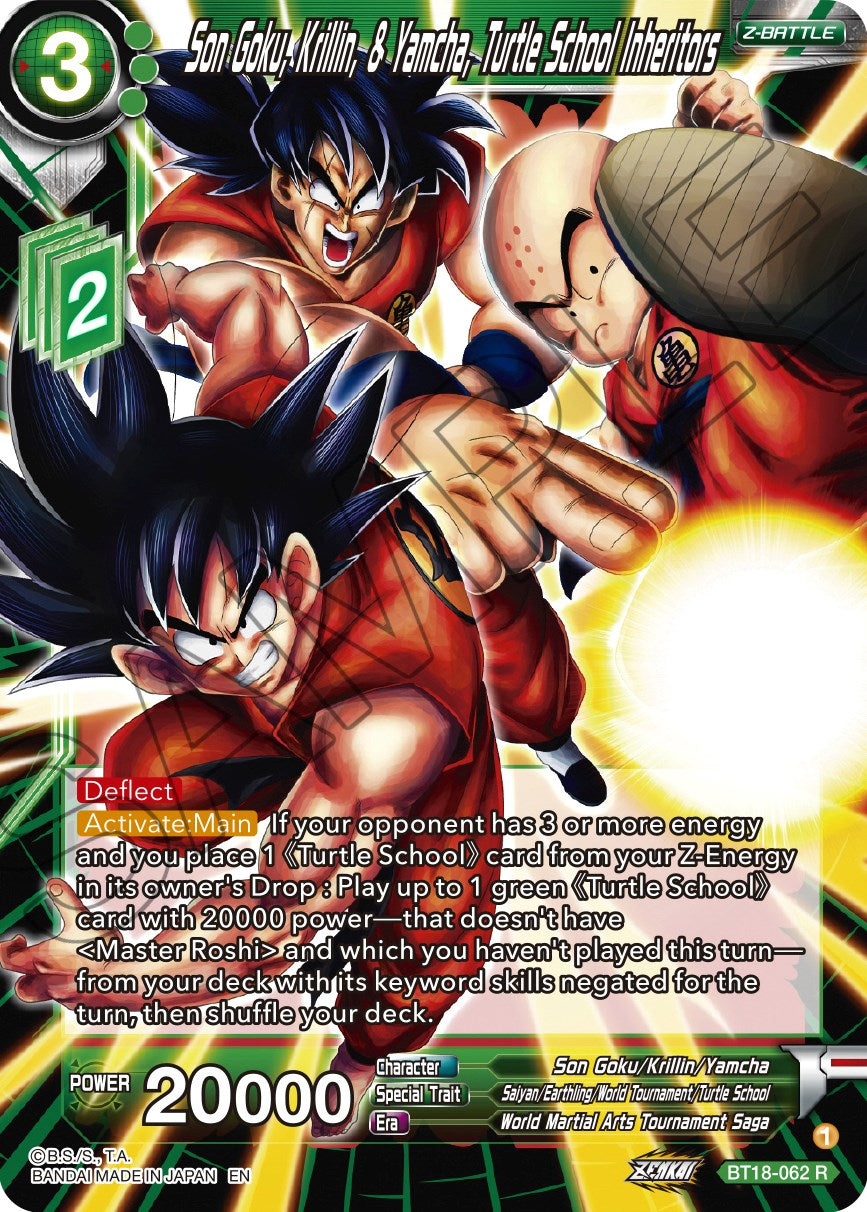 Son Goku, Krillin, & Yamcha, Turtle School Inheritors (BT18-062) [Dawn of the Z-Legends] | Devastation Store
