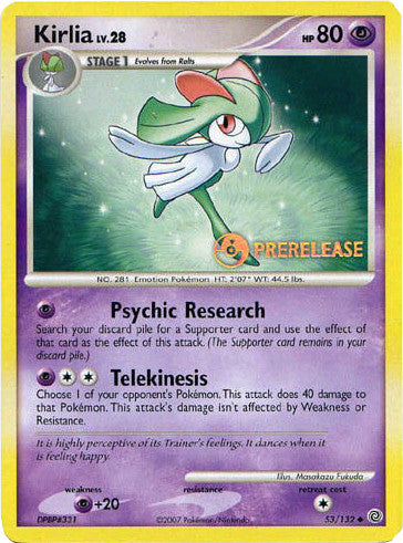 Kirlia (53/132) (Prerelease Promo) [Diamond & Pearl: Black Star Promos] | Devastation Store