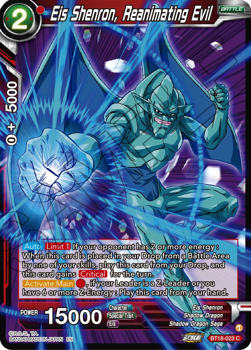 Eis Shenron, Reanimating Evil (BT18-023) [Dawn of the Z-Legends] | Devastation Store