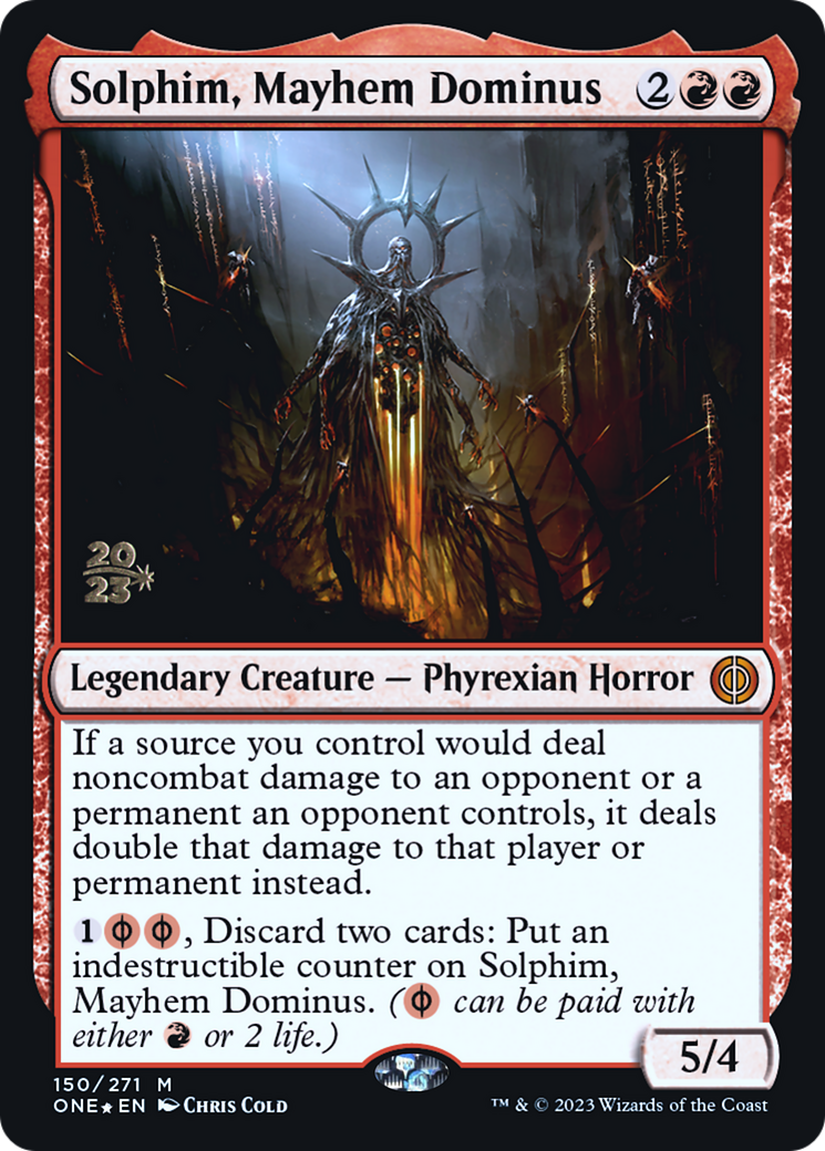 Solphim, Mayhem Dominus [Phyrexia: All Will Be One Prerelease Promos] | Devastation Store