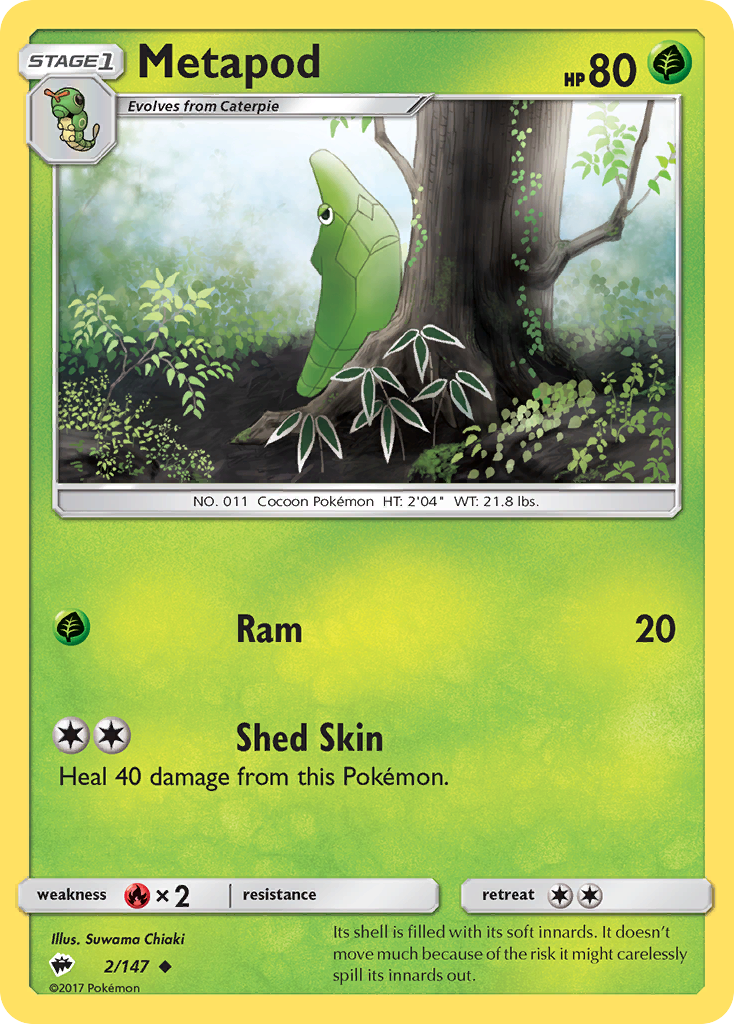 Metapod (2/147) [Sun & Moon: Burning Shadows] | Devastation Store