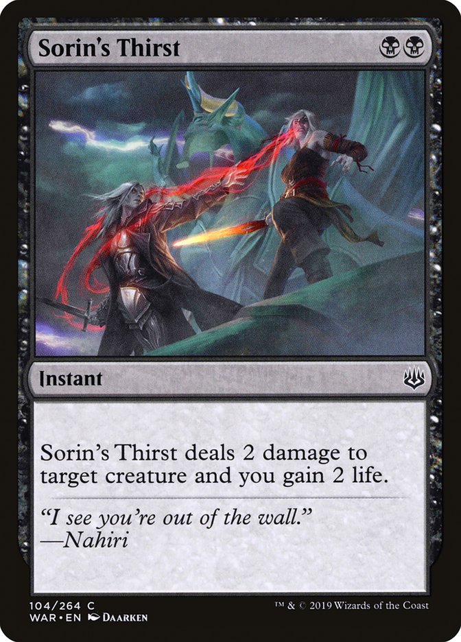 Sorin's Thirst [War of the Spark] | Devastation Store