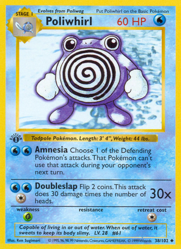 Poliwhirl (38/102) (Shadowless) [Base Set 1st Edition] | Devastation Store