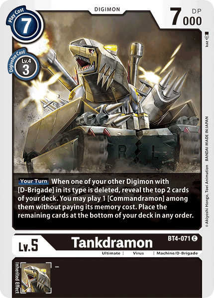 Tankdramon [BT4-071] [Great Legend] | Devastation Store