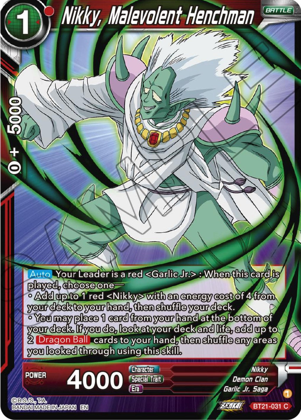 Nikky, Malevolent Henchman (BT21-031) [Wild Resurgence] | Devastation Store