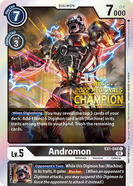 Andromon [EX1-048] (2022 Championship Online Regional) (Online Champion) [Classic Collection Promos] | Devastation Store