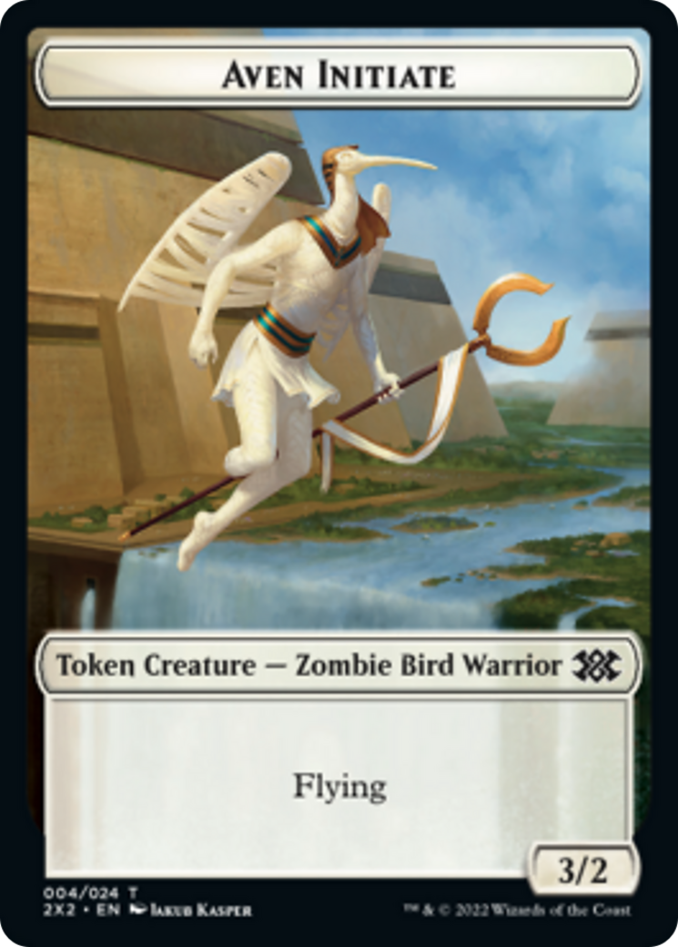 Worm // Aven Initiate Double-sided Token [Double Masters 2022 Tokens] | Devastation Store