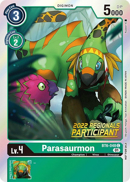 Parasaurmon [BT6-048] (2022 Championship Online Regional) (Online Participant) [Double Diamond Promos] | Devastation Store