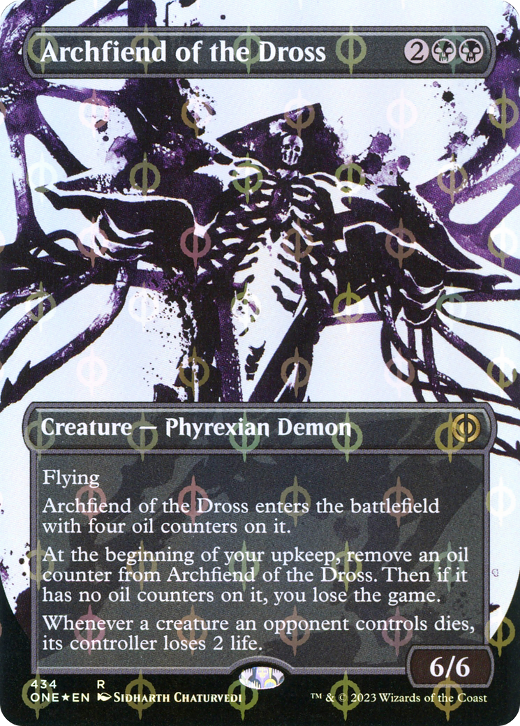 Archfiend of the Dross (Borderless Ichor Step-and-Compleat Foil) [Phyrexia: All Will Be One] | Devastation Store