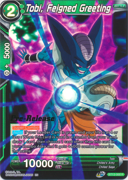 Tobi, Feigned Greeting (BT13-068) [Supreme Rivalry Prerelease Promos] | Devastation Store