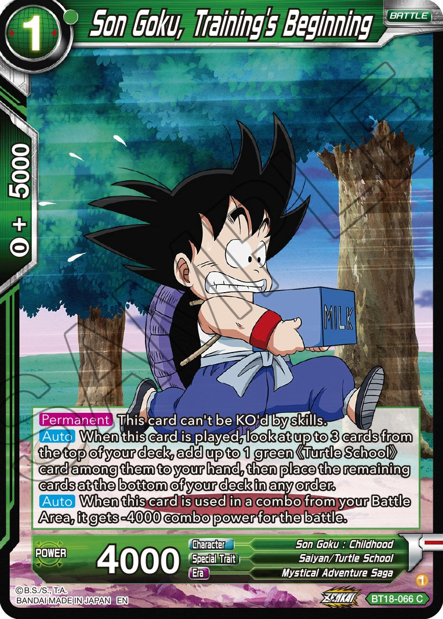 Son Goku, Training's Beginning (BT18-066) [Dawn of the Z-Legends] | Devastation Store